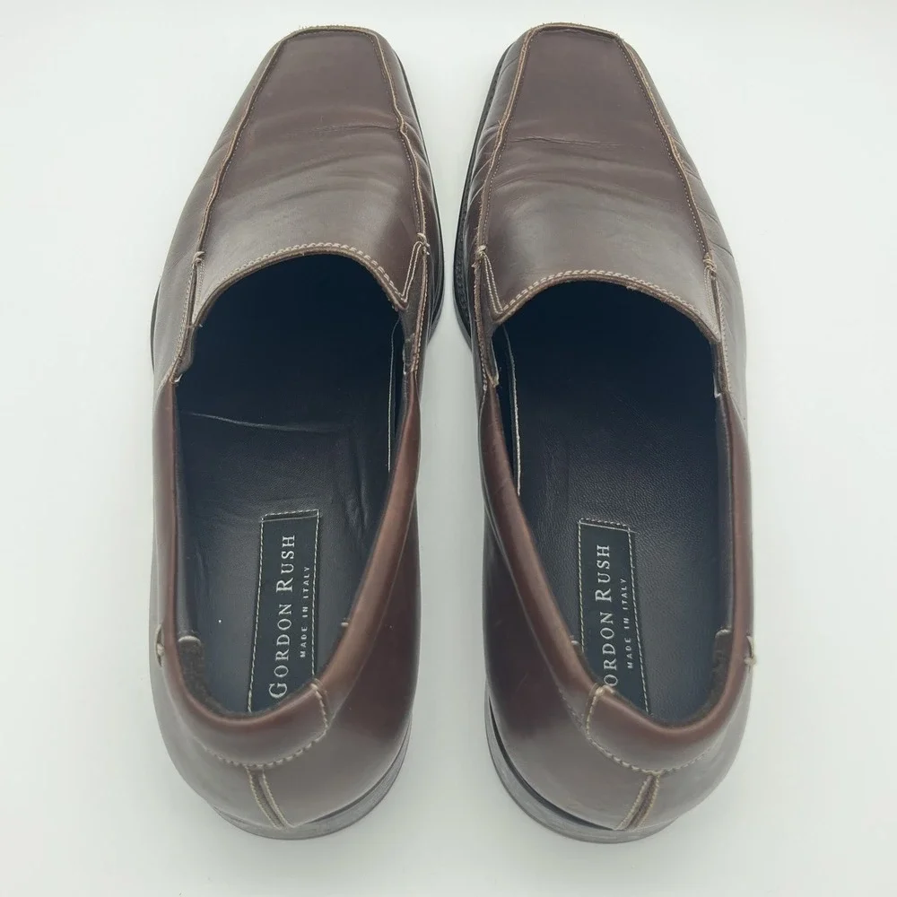 Gordon Rush Shane Men's Size 13 Brown Leather Casual Slip On Loafers Shoes